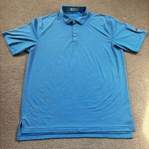 Peter Millar Summer Comfort Polo Men's Extra Large Blue Fox Logo Golf